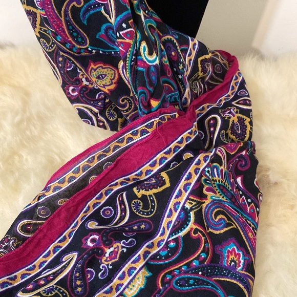 Symphony Scarfs Multi-Colored Paisley Print Rayon Scarf - Picture 3 of 6